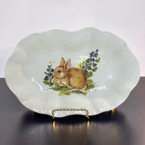 Vintage Valori Home Italian Ceramic Bunny Serving Plate - Easter - Made in Italy